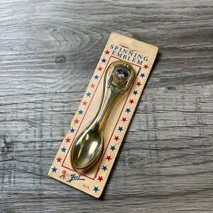 Fort Souvenir Spoon Unisex OS‎ Gold Texas Lone Star Spinning Emblem Vintage AG50